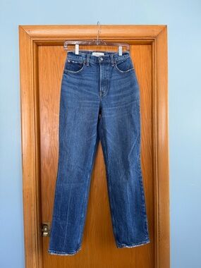 Abercrombie & Fitch Women's Straight-Leg Jeans - Dark Blue Denim